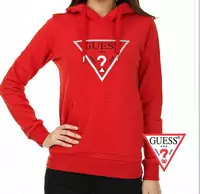 chaqueta hoodie guess mujer pas cher lavez petites rouge